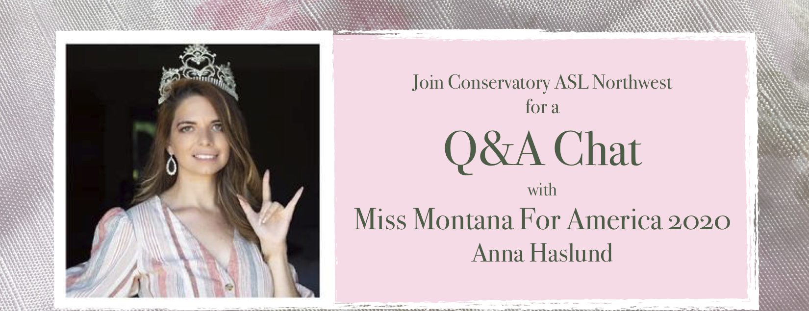 Q&A Chat with Miss Montana for America 2020 @ Zoom